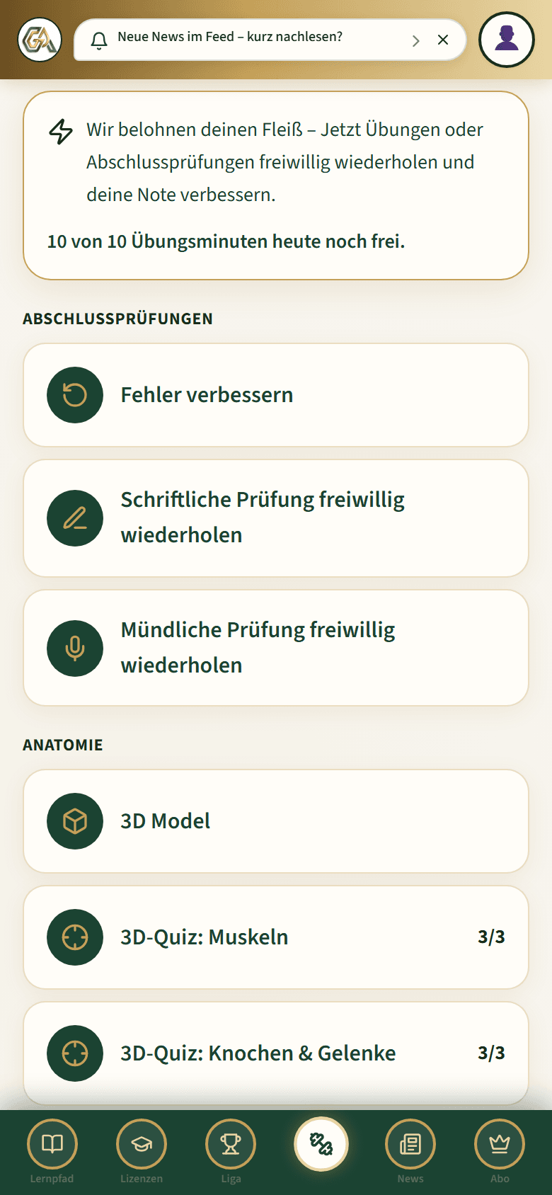 Übungen & Prüfungen
